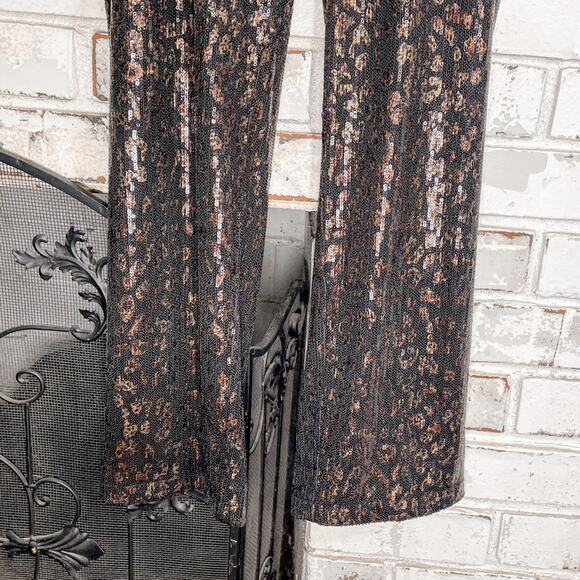 House of Harlow 1960 X Revolve Teri Leopard Sequin Strapless Jumpsuit XL - Picture 7 of 16